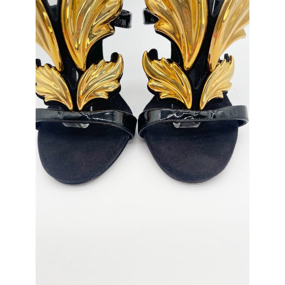 Giuseppe Zanotti Rare Cruel Summer Coline Black Gold Wing Stiletto Sandals IT 36 - Picture 7 of 12